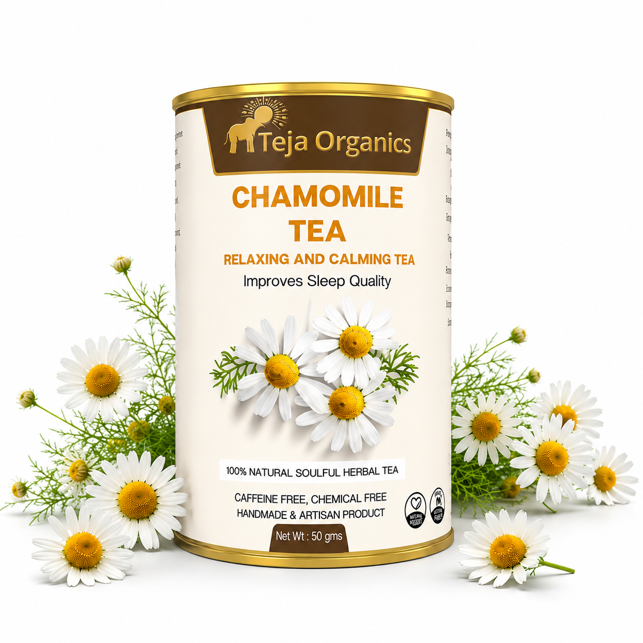 Chamomile Tea 50gm  | 100% Pure Chamomile Flowers  | Supports Sleep, Relaxation & Digestion