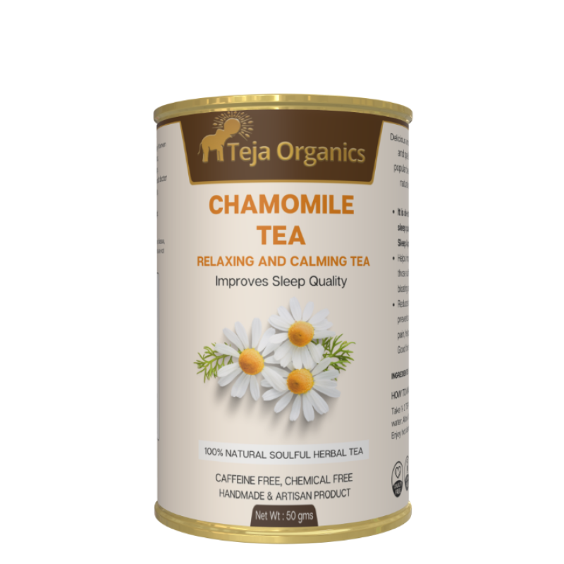 Chamomile Tea 50gm  | 100% Pure Chamomile Flowers | Caffeine Free Herbal Tea | Supports Sleep, Relaxation & Digestion
