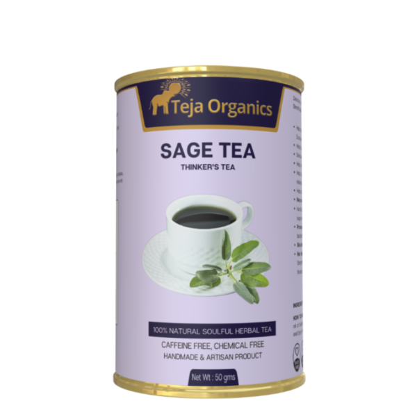 Sage Tea 50 gm | 100% Pure Sage Leaves | Caffeine Free Herbal Tea | Supports Digestion Memory Immunity