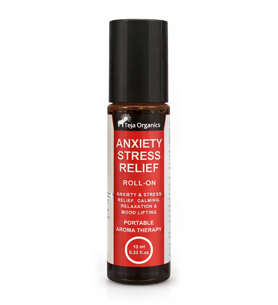 Anxiety Stress Relief Roll-On | 100% Natural Essential Oil Blend | Calming, Relaxation & Mood Uplift | Lavender, Chamomile, Ylang Ylang | Portable Aromatherapy | 10 ml