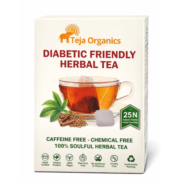 Diabetic Friendly Herbal Tea Bags 25 Nos | Supports Healthy Sugar Management & Metabolism | Natural Herbal Infusion