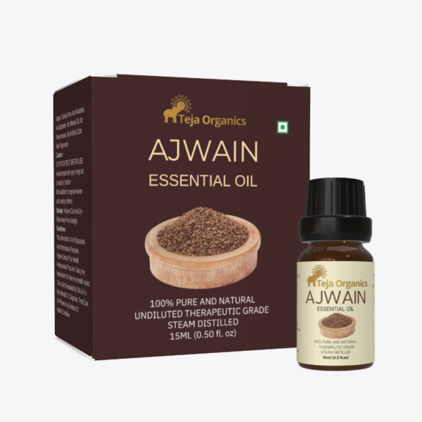 Ajwain Essential Oil 15ml | 100% Pure Natural Ajwain | Digestive comfort | Muscle relaxation |Respiratory support |  Relief from Ear & Tooth ache, Common cold & Congestion | Aromatherapy