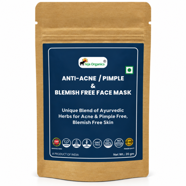 Anti-Acne/Pimple & Blemish Free Face Mask | Unique Blend of Ayurvedic Herbs for Acne & Pimple Free, Blemish Free Skin (Pack of 3)