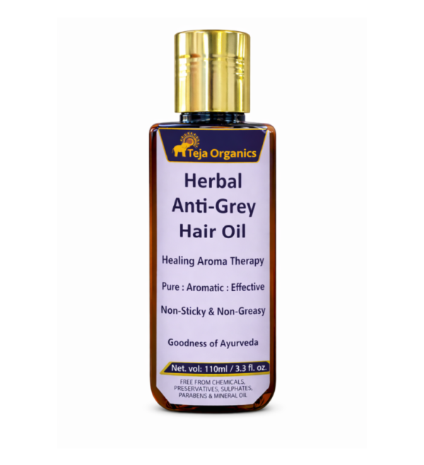 Anti Grey Hair Oil 110 ml | Ayurvedic Herbal Oil for Premature Greying Control | Supports Natural Hair Colour, Nourishes Scalp & Strengthens Hair