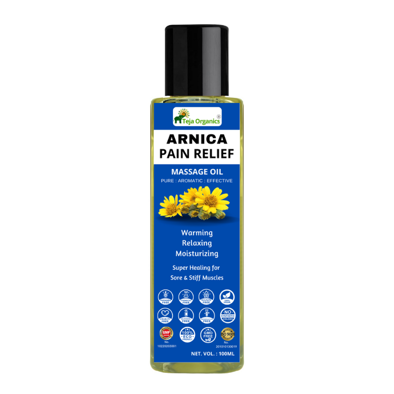 Arnica Pain Relief Massage Oil 100ml | Herbal Ayurvedic Oil for Joint & Muscle Comfort | Supports Relief from Stiffness & Body Pain