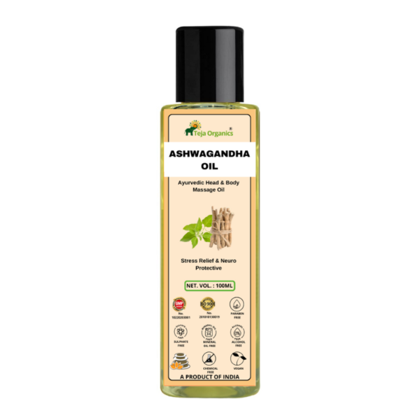 Ashwagandha Massage Oil 100ml | Ayurvedic Herbal Oil for Relaxation, Stress Relief & Muscle Comfort | Supports Body Nourishment & Recovery