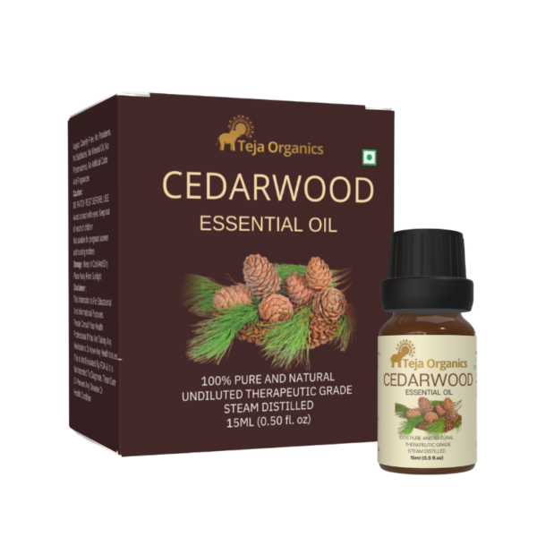 Cedarwood Essential Oil 15ml | 100% Pure Natural Oil | Rich, Earthy, Warm woody aroma | Pleasant and relaxing versatile essential oil | Skin/Hair care | Natural deodorizer, Natural insect repellent | Aromatherapy