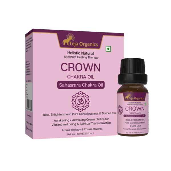 Crown Chakra Oil (Sahasrara Chakra) 15 ml | Aromatherapy Essential Oil Blend for Bliss, Enlightenment, Pure Consciousness & Divine Love | External Use