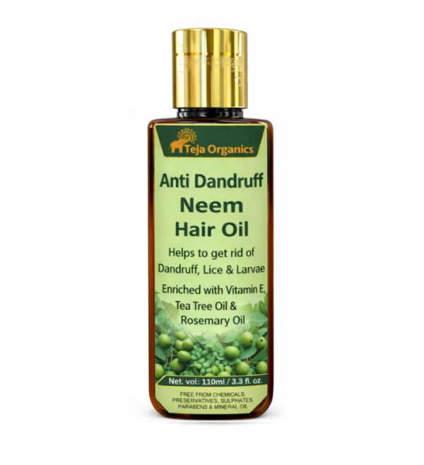 Anti-Dandruff Neem Hair Oil 110 ml | Herbal Ayurvedic Oil for Flake Control & Scalp Care | Supports Dandruff Reduction, Itchy Scalp Relief & Hair Strength