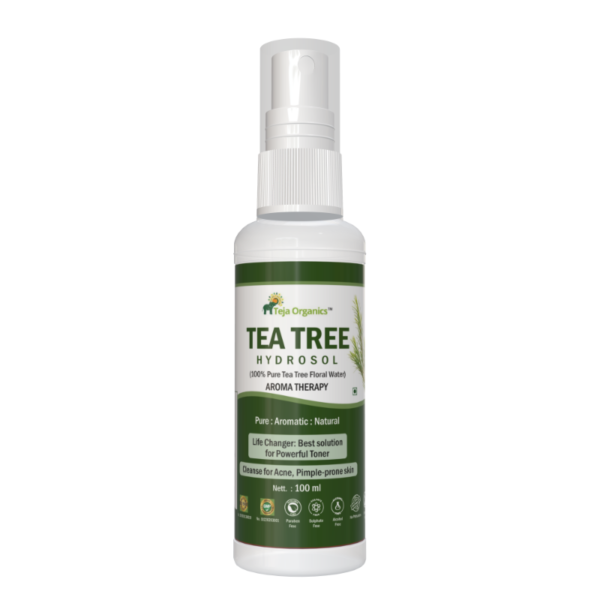 Tea Tree Hydrosol 100ml | 100% Pure Floral Water | Facial & Hair Spray | Natrural cleanser for Acne, Pimple-Prone skin |