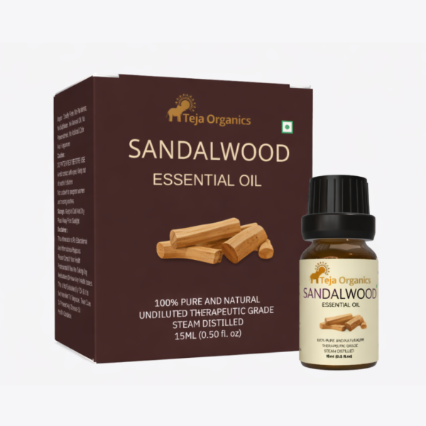 Sandalwood Essential Oil 15ml | 100% Pure Natural Chandan Oil | Skin Glow | Relaxation | Aromatherapy | For Face, Hair & Diffuser | Skincare, massage blends, and diffusers | Beauty and wellness  products