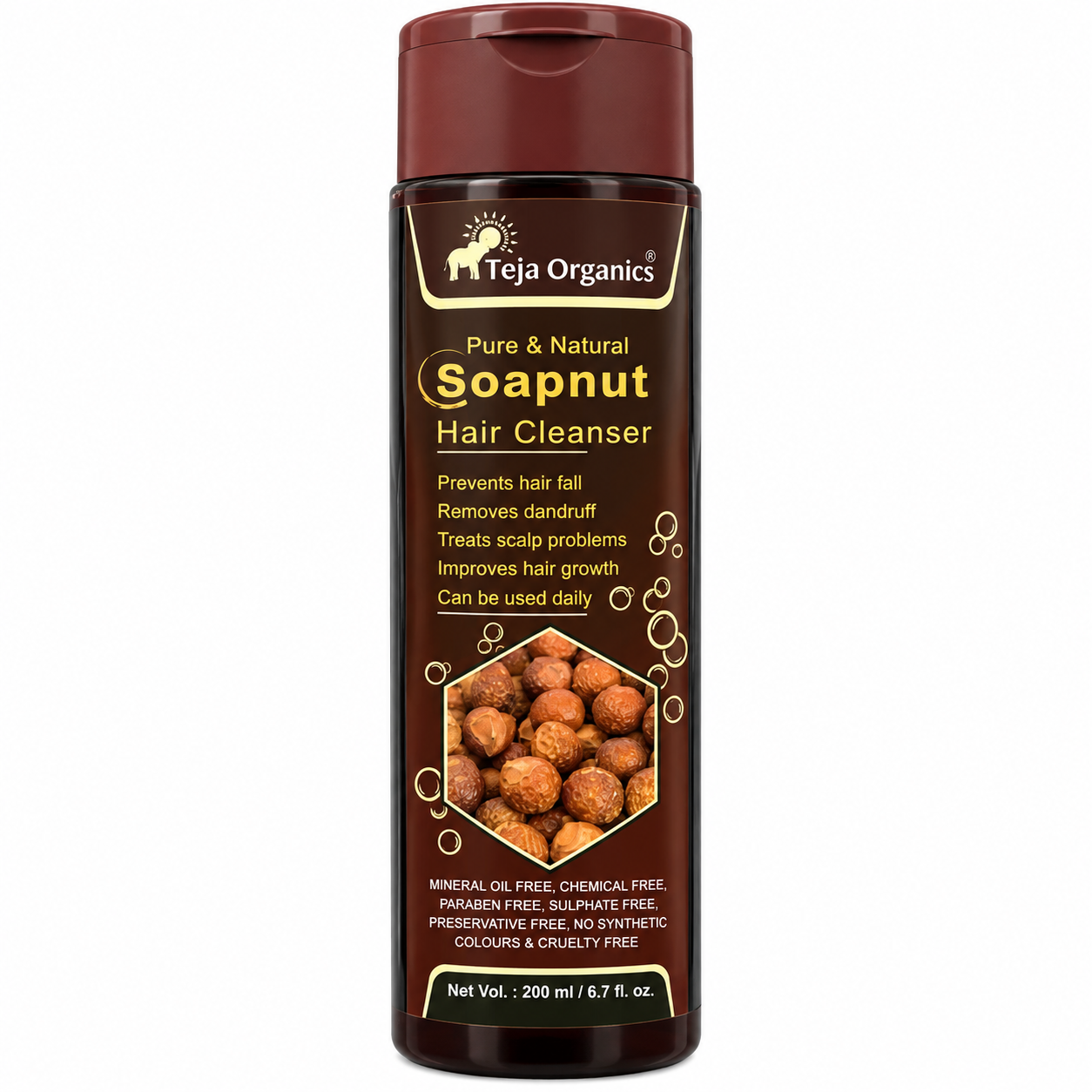 Pure Soapnut Hair Cleanser 200ml | Reetha-Based Natural Hair Wash | Gentle Scalp Cleanser for Healthy Hair