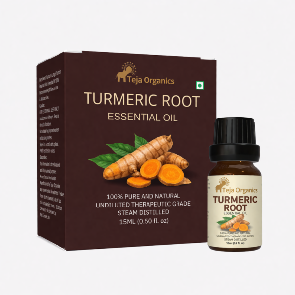 Turmeric Root Essential Oil 15ml | Spicy, warming and earthy scent | Purifying | Rejuvenating | Skin Blemish Care | reduce dullness | Improve skin clarity, and enhance natural skin glow | Aromatherapy