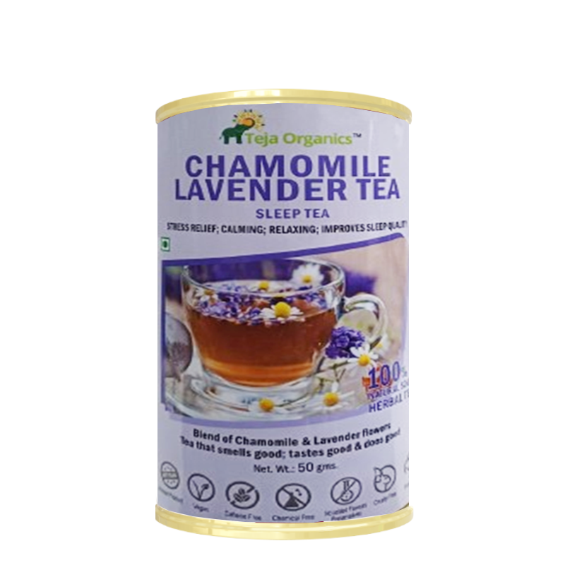 clt Chamomile Lavender Tea 50 gm | Herbal Tea Blend |Traditionally consumed to calm the mind, reduce stress, and promote restful sleep| Blend of Chamomile & Lavender flowers tea that smells good, testes good & does good | Gluten-free, Caffeine Free, Chemical Free and Suitable for daily wellness routines