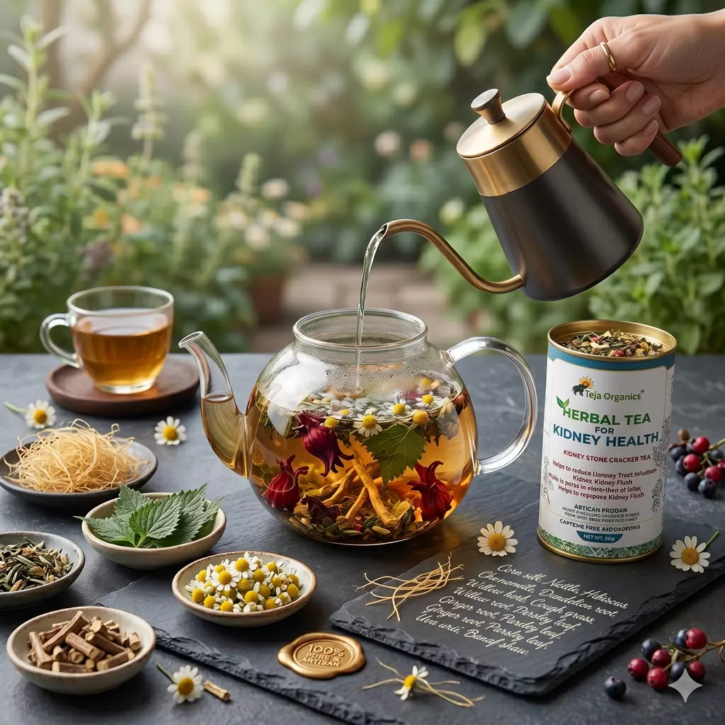 kidney-healthtea2 Herbal Tea for Kidney Health 50 gm | Caffeine Free Herbal Tea | Supports Kidney Function Detox & Urinary Wellness
