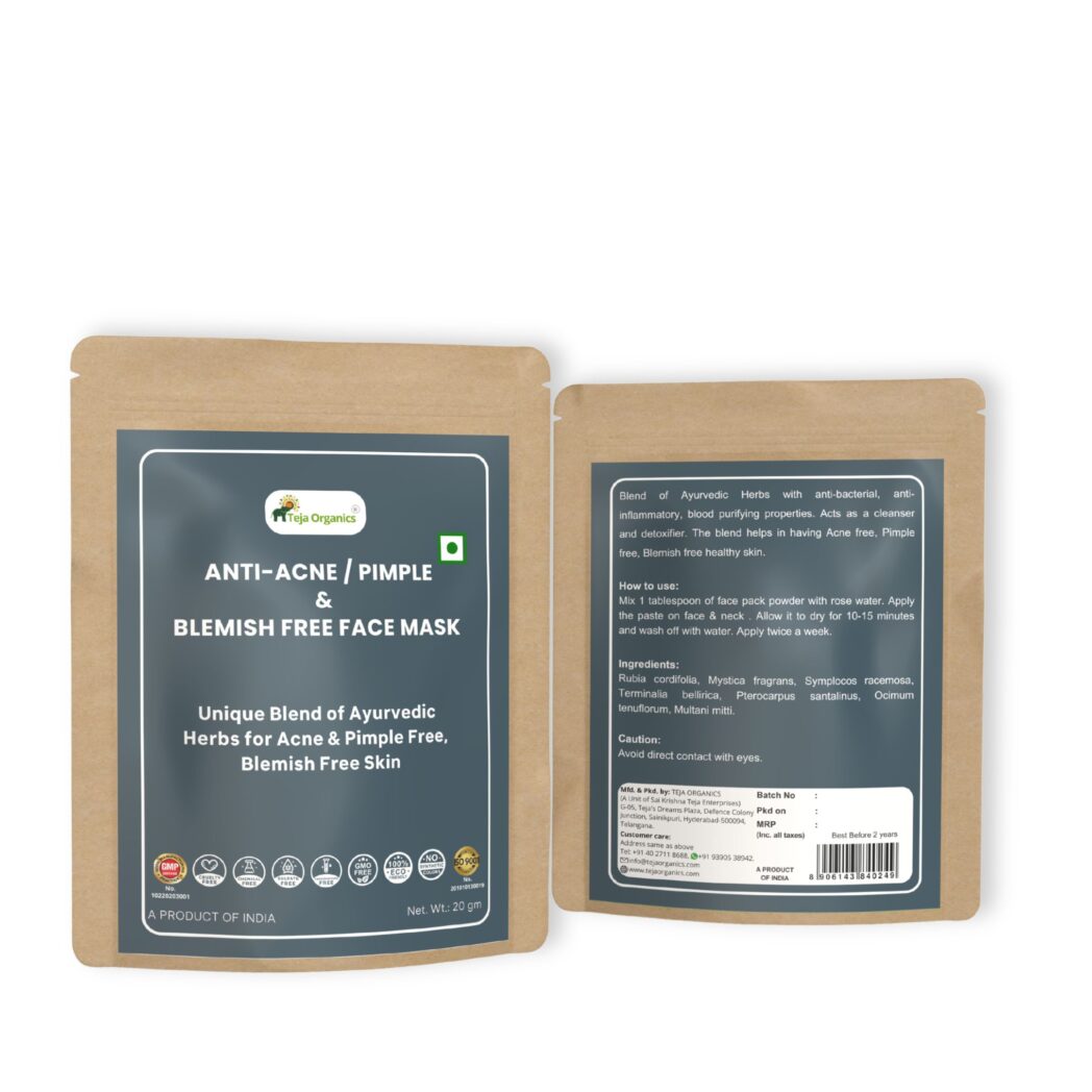 Anti-Acne/Pimple & Blemish Free Face Mask Anti-Acne/Pimple & Blemish Free Face Mask | Unique Blend of Ayurvedic Herbs for Acne & Pimple Free, Blemish Free Skin (Pack of 3)