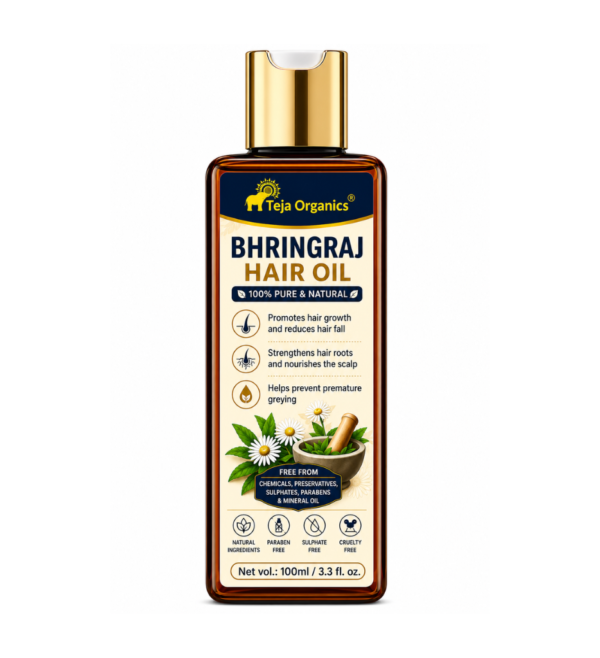 Bhringraj Hair Oil 100 ml | Moisturizes Hair | Strengthens hair roots | Nourishes the scalp | Reduces hair fall | Promotes hair growth | Suitable for All Hair Types