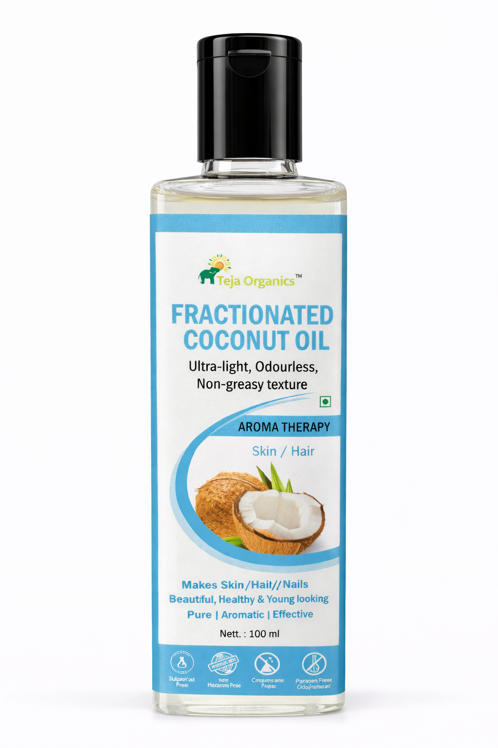 fractionated-coconut-carrier-oil-hero-candidate Fractionated Coconut Oil | Cold-pressed Unrefined | Ultra-light, Odourless, Non-greasy texture | Skin/Hair/Nails/Care