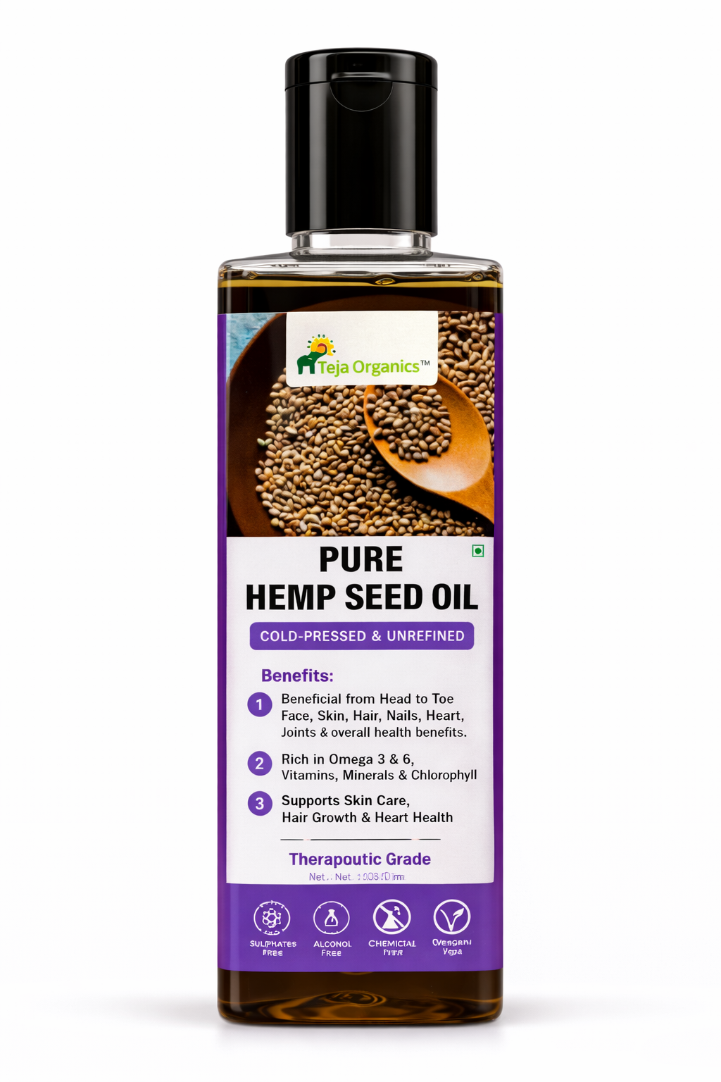 pure-hemp-seed-carrier-oil-hero-candidate Pure Hemp Seed Oil | Cold-pressed Unrefined | Known as Miracle Oil | Beneficial from Head to Toe Face, Skin, Hair, Nails, Heart, Joints & overall health benefits