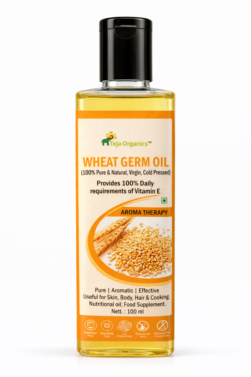 wheat-germ-carrier-oil-hero-candidate Wheat Germ Oil | Cold-pressed Unrefined | Provides Daily requirements of Vitamin E | Useful for Skin, Body & Hair