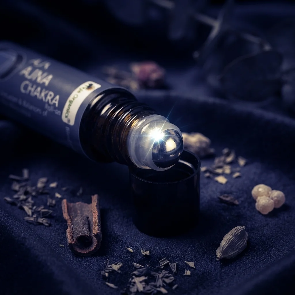 ajna-chakra-rollon-gallery1-1784366544532.webp Ajna Chakra Roll-On (Third Eye Chakra) 10 ml | Aromatherapy Roll-On for Sense of Compassion, Inner Peace, Confidence | External Use
