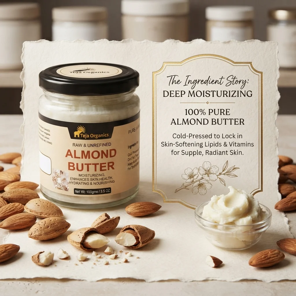 Almond Butter 100g | Deep Moisturizing Body Butter | Skin Softening, Nourishing & Repair  | Rich Hydration for Dry Skin | No Parabens, No Sulphates