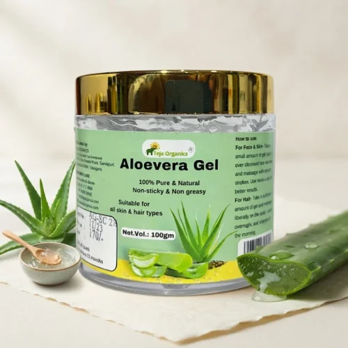 aloe-vera-gel-hero-1784366849604.webp Aloe Vera Gel 100gm | 99% Pure Natural Aloe | Skin Hydration, Sunburn Relief, Acne Care, Hair Nourishment | No Parabens, No Sulphates