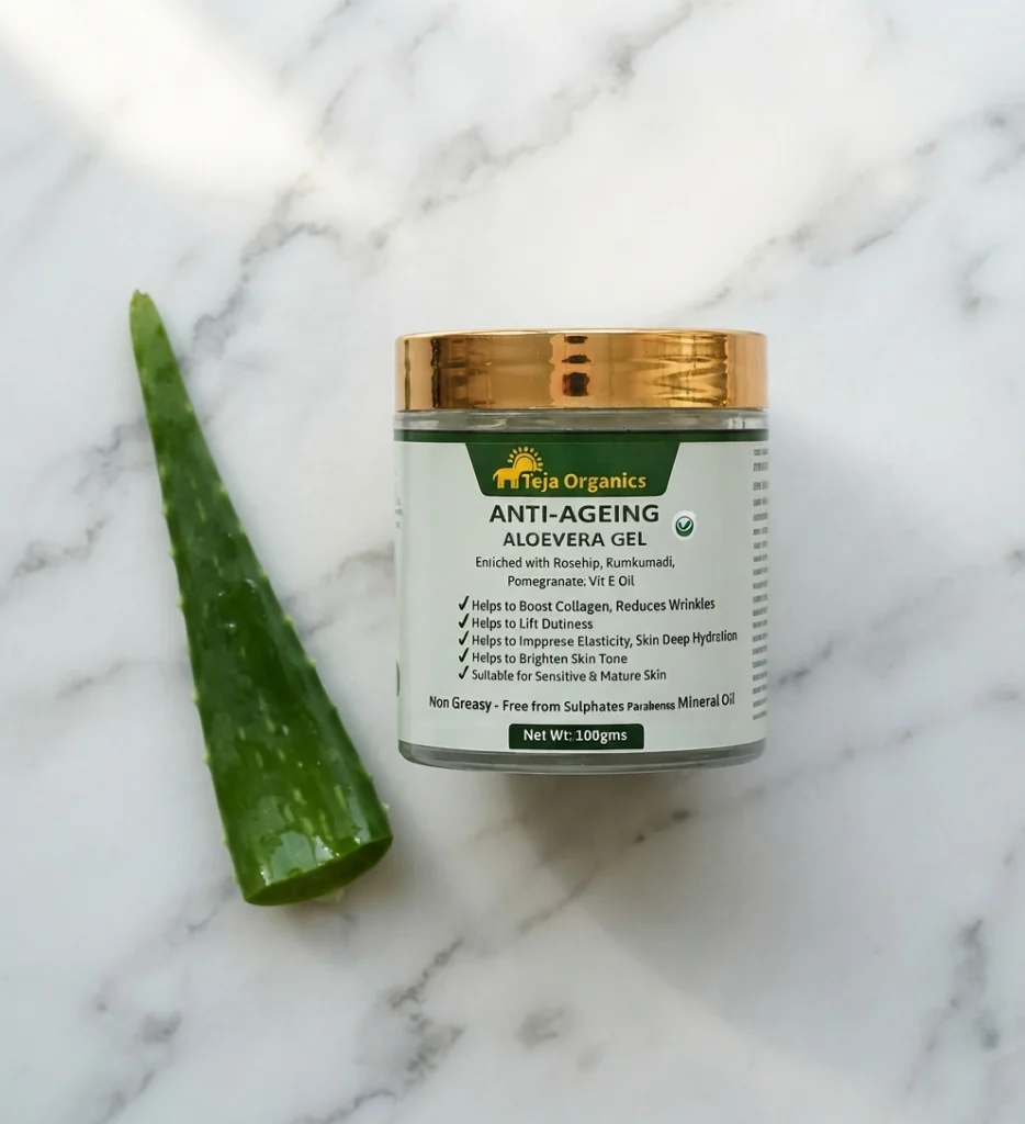 Anti-Ageing Aloe Vera Gel 100g | Hydration, Wrinkle Care, Fine Lines Reduction, Skin Tightening  & Skin Firming Gel |  Face Gel | No Parabens, No Sulphates