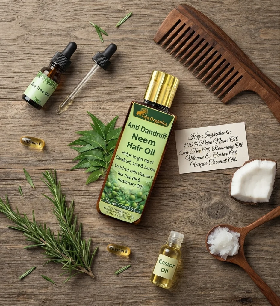 anti-dandruff-neem-hair-oil-gallery4-1784368662272.webp Anti-Dandruff Neem Hair Oil 110 ml | Herbal Ayurvedic Oil for Flake Control & Scalp Care | Supports Dandruff Reduction, Itchy Scalp Relief & Hair Strength
