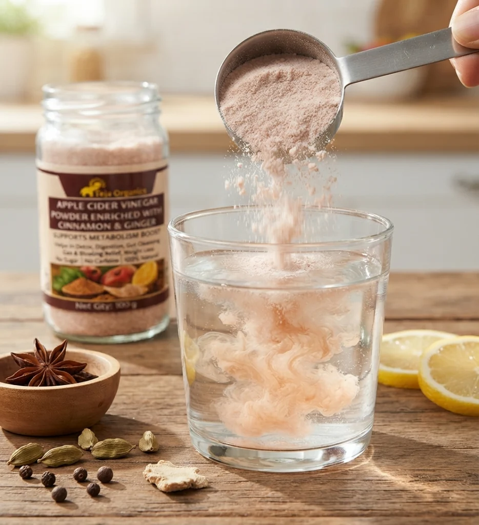 Apple Cider Vinegar Powder Enriched with Cinnamon & Ginger 100 gm | Supports Metabolism Boost | Helps in Detox | Digestion | Gut Cleansing | Gas & Bloating Relief | Weight Loss