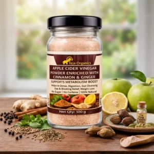 apple-cider-vinegar-powder-hero-1784370037978.webp Apple Cider Vinegar Powder Enriched with Cinnamon & Ginger 100 gm | Supports Metabolism Boost | Helps in Detox | Digestion | Gut Cleansing | Gas & Bloating Relief | Weight Loss