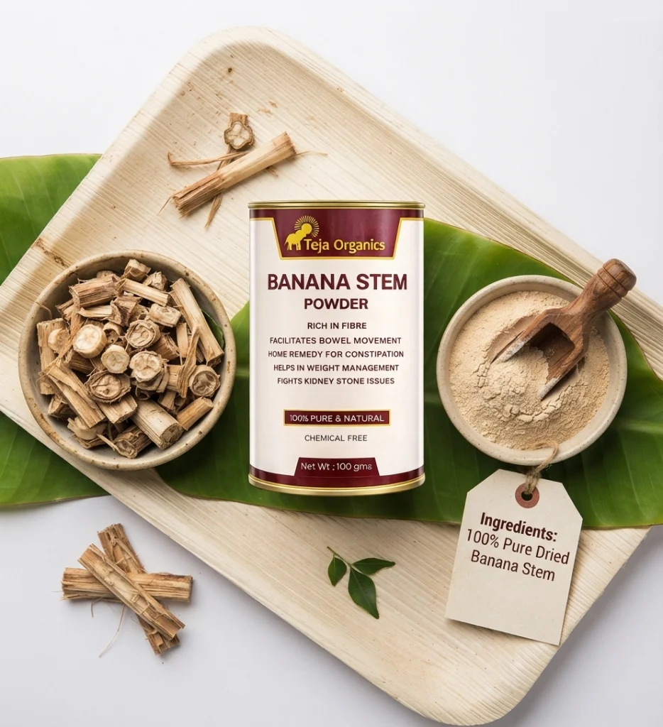 banana-stem-powder-gallery4-1784370081503.webp Banana Stem Powder | 100% Natural Superfood | Source of Dietary Fiber | Facilitates Bowel Movement | Home Remedy For Constipation | Supports Daily Nutrition & Wellness