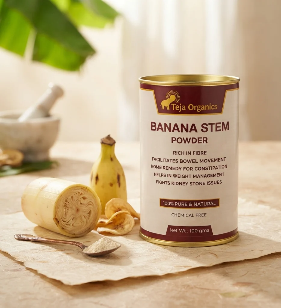 banana-stem-powder-hero-1784370064146.webp Banana Stem Powder | 100% Natural Superfood | Source of Dietary Fiber | Facilitates Bowel Movement | Home Remedy For Constipation | Supports Daily Nutrition & Wellness