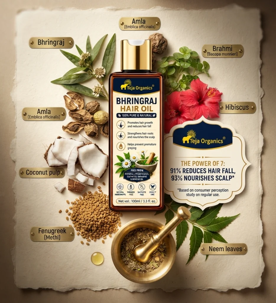 Bhringraj Hair Oil 100 ml | Moisturizes Hair | Strengthens hair roots | Nourishes the scalp | Reduces hair fall | Promotes hair growth | Suitable for All Hair Types