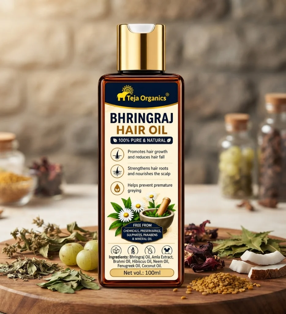 Bhringraj Hair Oil 100 ml | Moisturizes Hair | Strengthens hair roots | Nourishes the scalp | Reduces hair fall | Promotes hair growth | Suitable for All Hair Types