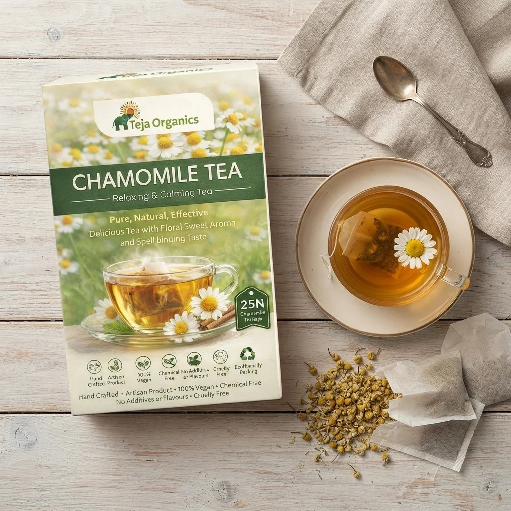 chamomile-tea-bags-gallery4-1784369779362.webp Chamomile Tea Bags (25 Nos) | Stress Relief | Support Relaxation & Sleep | Aids Digestion | Natural Wellness Infusion