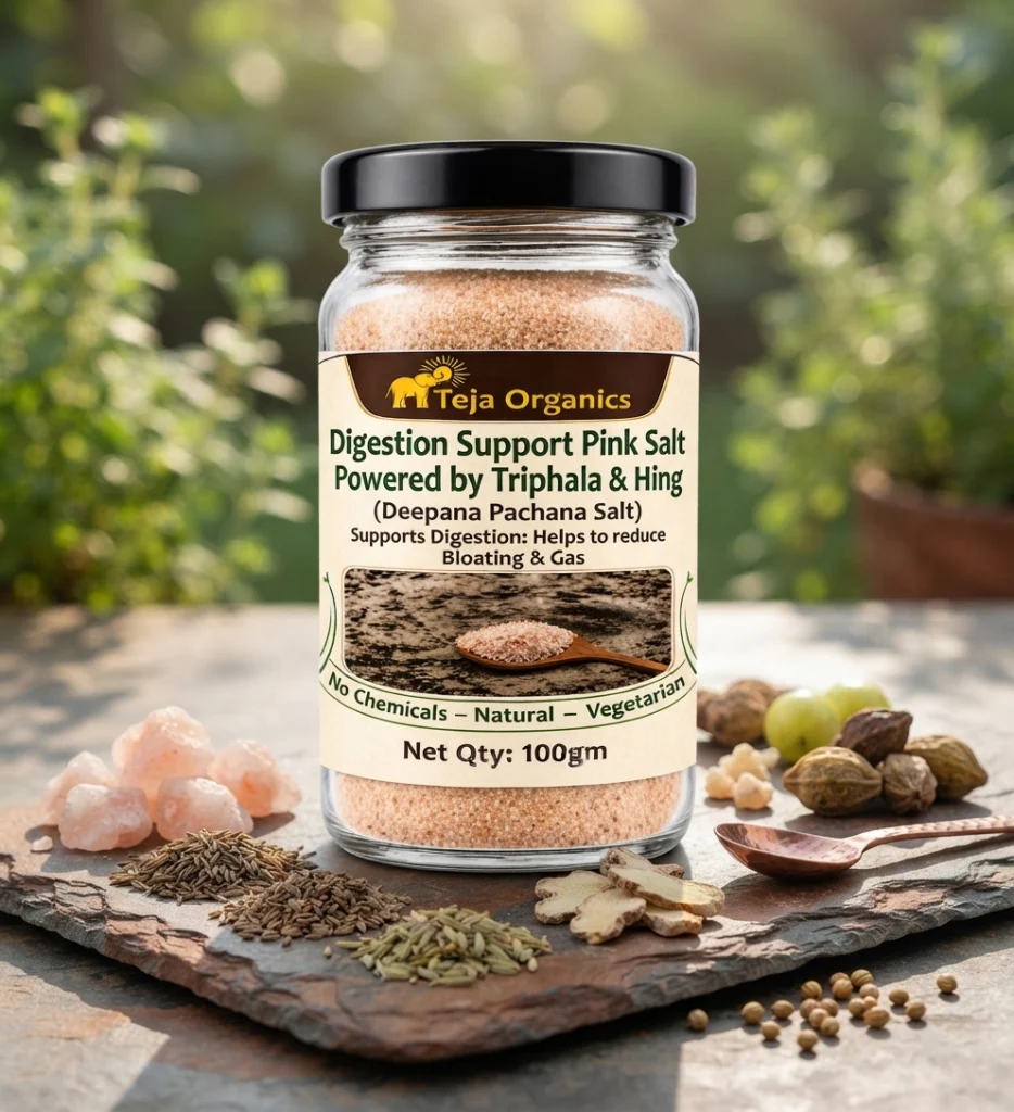 Digestion Support Pink Salt Powered By Triphala & Hing | Supports Digestion | Helps to Reduce, Bloating & Gas