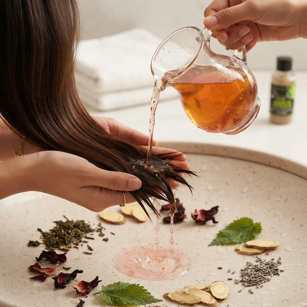 Green Tea Hair Rinse 50g | Herbal Hair Care | Hair Rinse Tea for Healthy Hair Growth | Lustrous, Longer, Stronger Hair  | Scalp Detox & Hair Strengthening | Reduces Hair Fall, Control | Adds Shine | No Chemicals