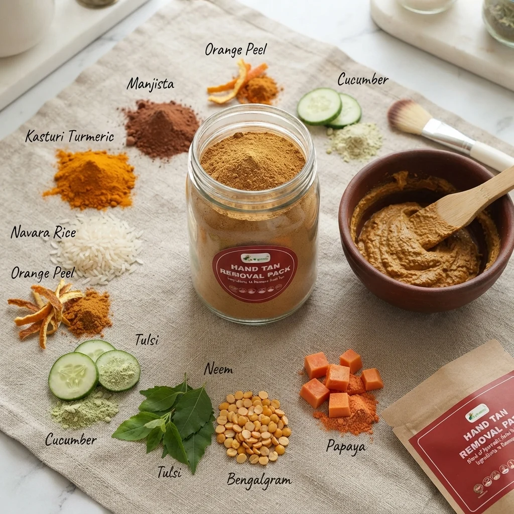 Hand Tan Removal Pack | Blend of Ayurvedic Herbs and Natural Ingredients to Remove Hand Tan