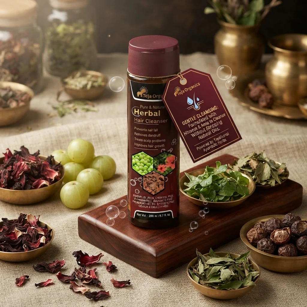 herbal-hair-cleanser-gallery3-1784369153501.webp Herbal Hair Cleanser 200 ml | Ayurvedic Natural Shampoo |Enriched with Hibiscus and Amla | Cleansing and Nourishing | Remove impurities without stripping natural oils | Natural Conditioner