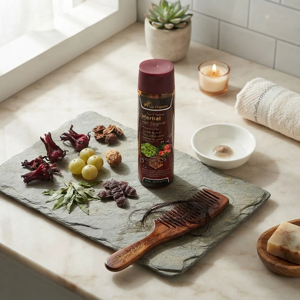 herbal-hair-cleanser-gallery4-1784369157567.webp Herbal Hair Cleanser 200 ml | Ayurvedic Natural Shampoo |Enriched with Hibiscus and Amla | Cleansing and Nourishing | Remove impurities without stripping natural oils | Natural Conditioner