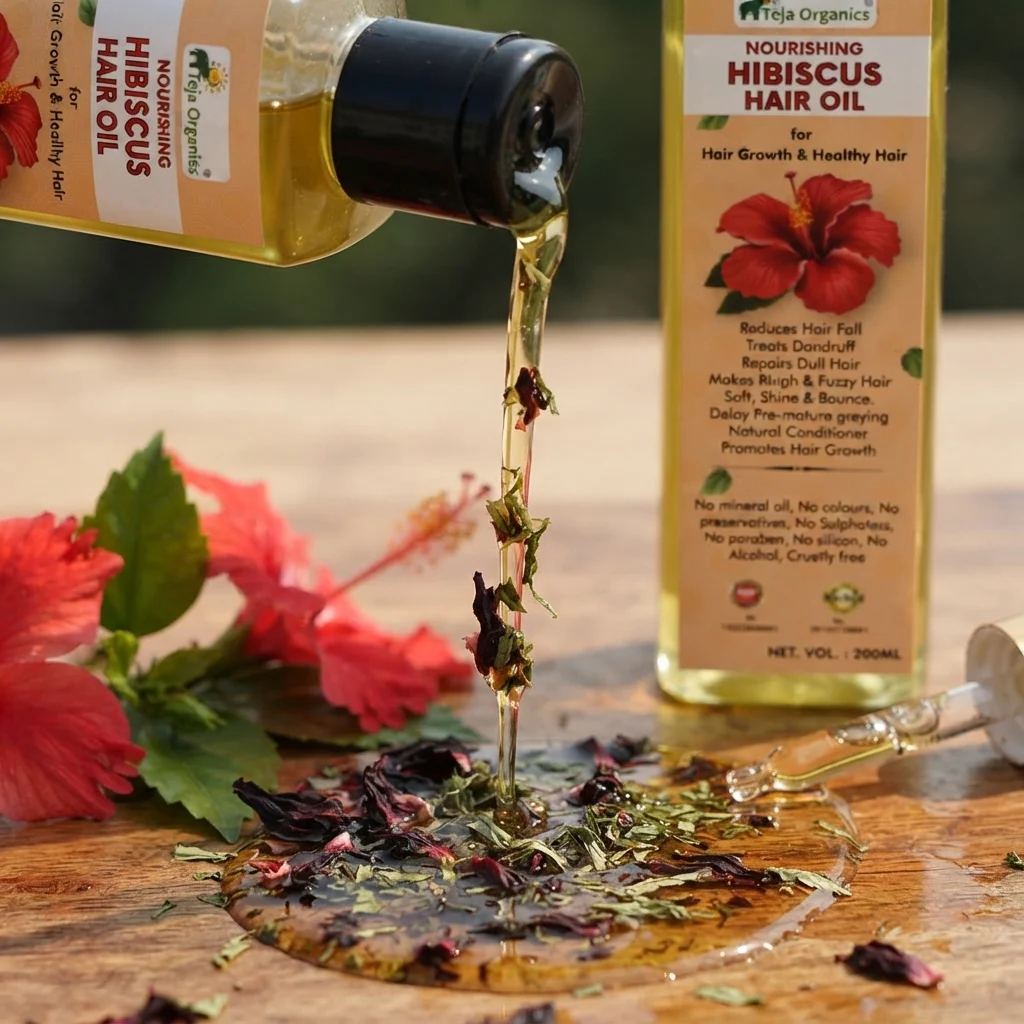 Hibiscus Hair Oil 110 ml | Herbal Hair Oil for Hair Growth & Smooth Hair | Supports Hair Strength, Reduces Hair Fall & Improves Shine