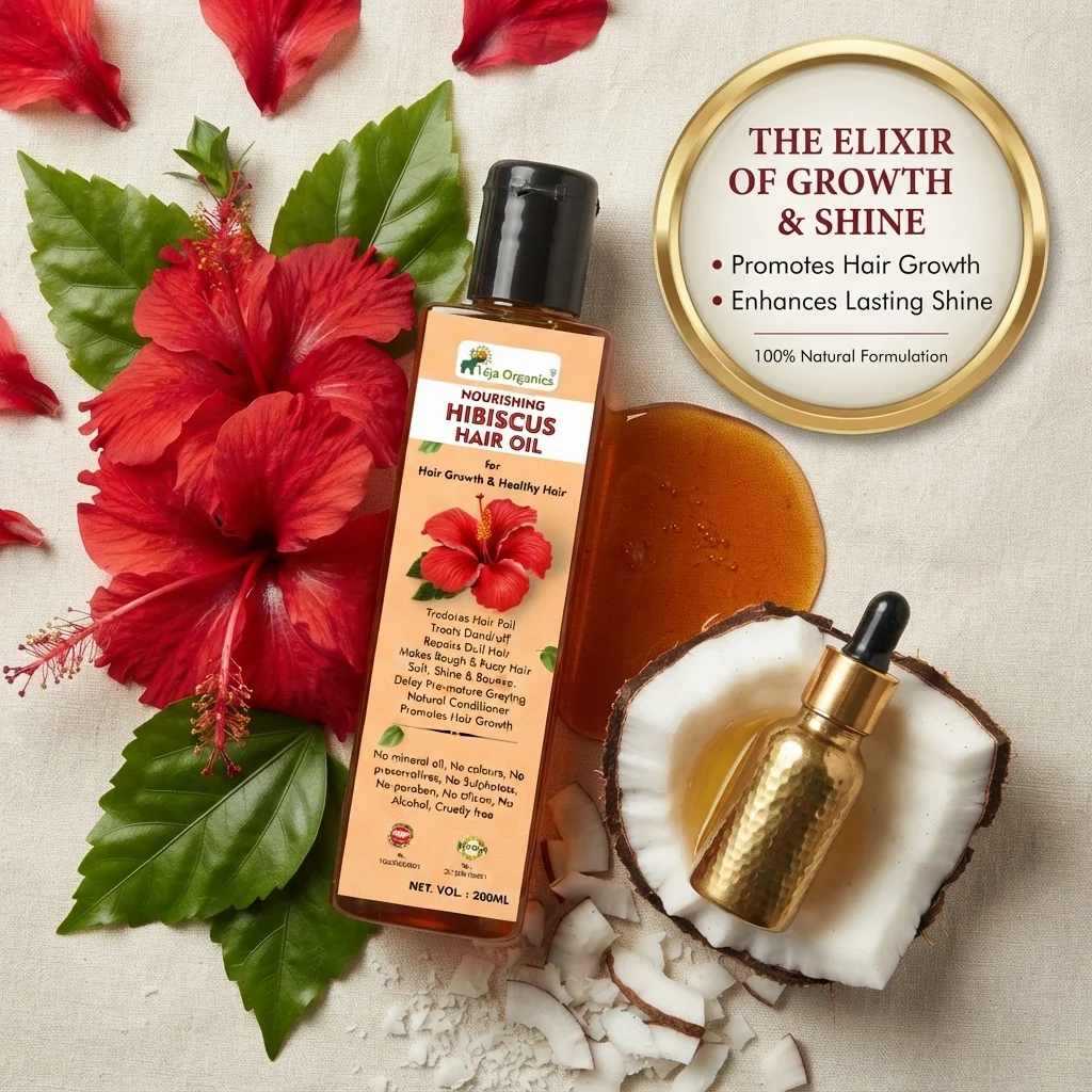 Hibiscus Hair Oil 110 ml | Herbal Hair Oil for Hair Growth & Smooth Hair | Supports Hair Strength, Reduces Hair Fall & Improves Shine
