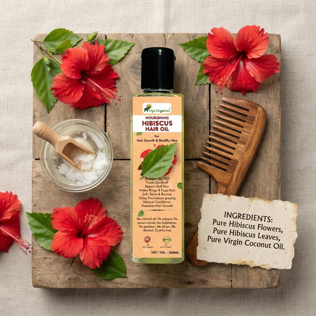 Hibiscus Hair Oil 110 ml | Herbal Hair Oil for Hair Growth & Smooth Hair | Supports Hair Strength, Reduces Hair Fall & Improves Shine