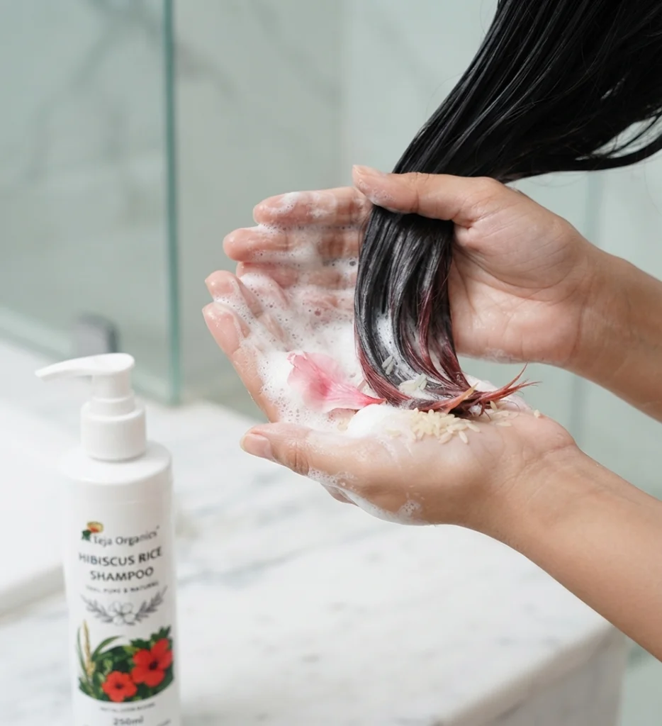 hibiscus-rice-shampoo-gallery2-1784368913685.webp Hibiscus Rice Shampoo 250 ml | Rice Water Enriched with Hibiscus | Moisturises & Nourishes | Natural Conditioner