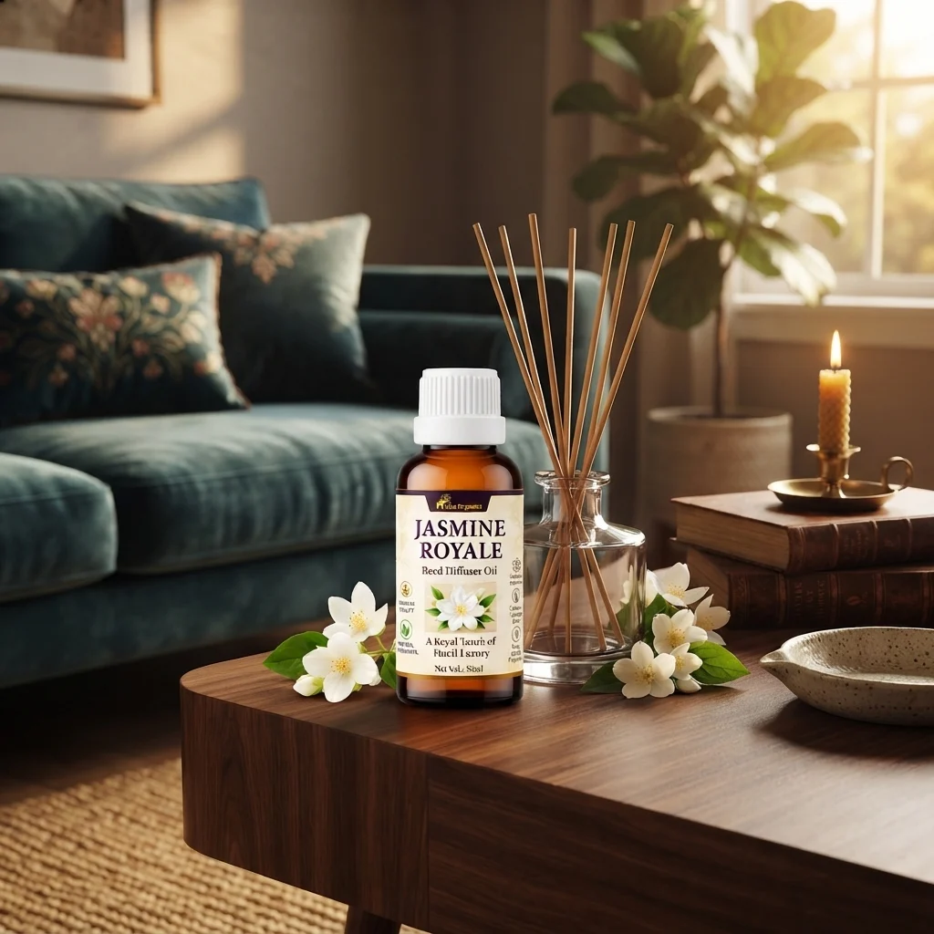Jasmine Royale Reed Diffuser Oil 50ml | Elegant | Floral | Enhances Mood & Positivity | Promotes relaxation & emotional balance