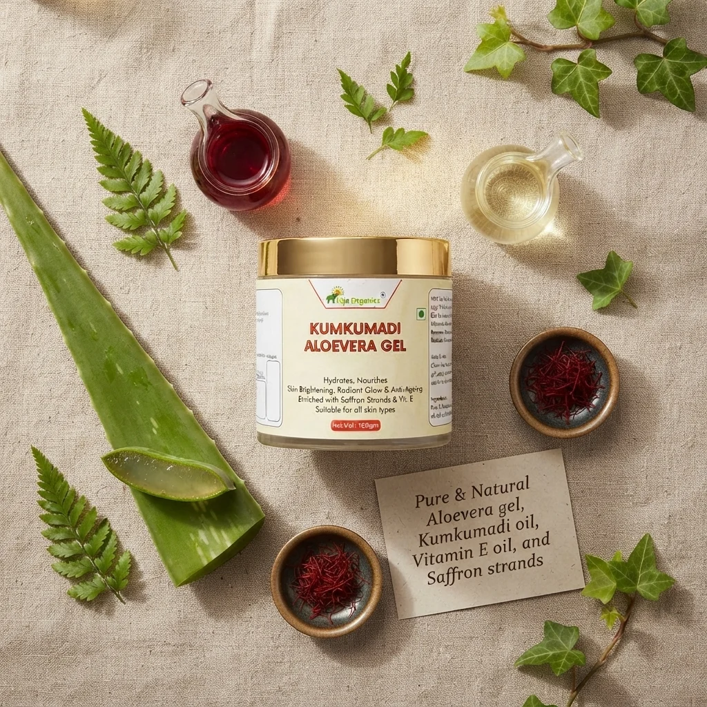 kumkumadi-aloe-vera-gel-gallery4-1784367067935.webp Kumkumadi Aloe Vera Gel 100 gm | Enriched with Saffron | Skin Brightening, Anti-Ageing, Pigmentation Care | Hydrating Face | No Parabens, No Sulphates