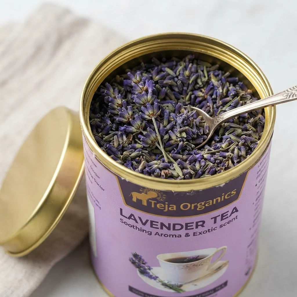 lavender-tea-gallery1-1784371030464.webp Lavender Tea 50 gm | 100% Pure Lavender Flowers | Caffeine Free Herbal Tea | Supports Relaxation Sleep Stress Relief