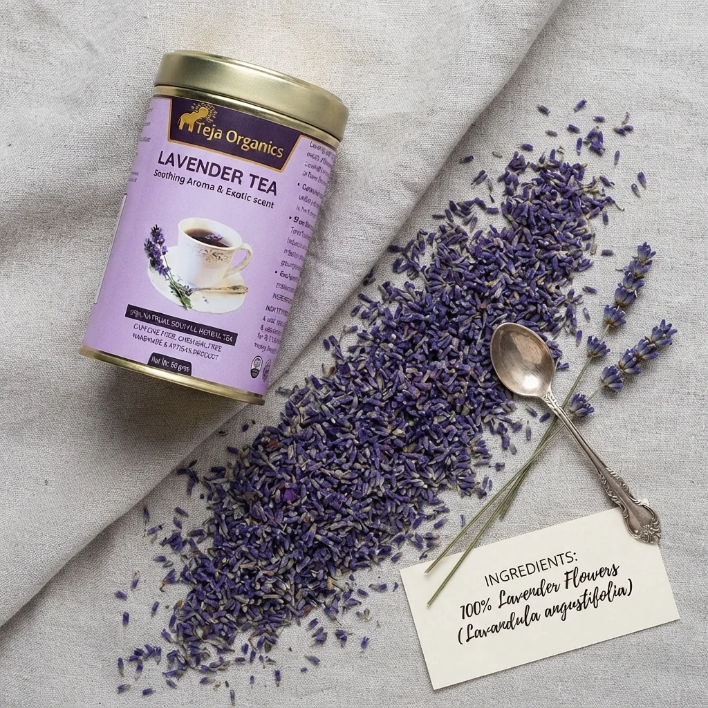 lavender-tea-gallery4-1784371042436.webp Lavender Tea 50 gm | 100% Pure Lavender Flowers | Caffeine Free Herbal Tea | Supports Relaxation Sleep Stress Relief