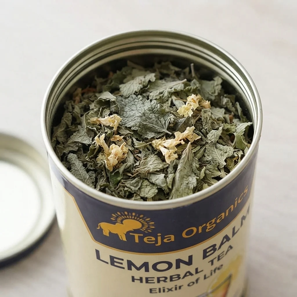 lemon-balm-tea-gallery1-1784371164964.webp Lemon Balm Herbal Tea 50 gm | 100% Pure Lemon Balm Leaves | Caffeine Free Herbal Tea | Support relaxation | Stress relief | Restful sleep | Digestive comfort | Elixir of Life